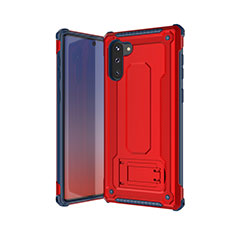 Coque Contour Silicone et Plastique Housse Etui Mat U01 pour Samsung Galaxy Note 10 Rouge