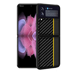 Coque Contour Silicone et Plastique Housse Etui Mat U01 pour Samsung Galaxy Z Flip3 5G Or