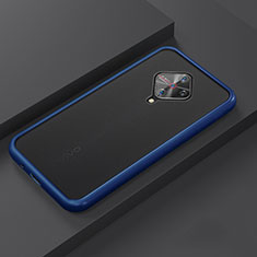 Coque Contour Silicone et Plastique Housse Etui Mat U01 pour Vivo S1 Pro Bleu