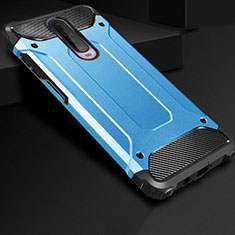 Coque Contour Silicone et Plastique Housse Etui Mat U01 pour Xiaomi Poco X2 Bleu Ciel