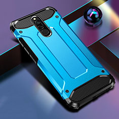 Coque Contour Silicone et Plastique Housse Etui Mat U01 pour Xiaomi Redmi 8 Bleu