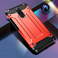 Coque Contour Silicone et Plastique Housse Etui Mat U01 pour Xiaomi Redmi 8 Rouge