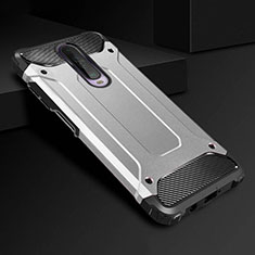 Coque Contour Silicone et Plastique Housse Etui Mat U01 pour Xiaomi Redmi K30 5G Argent
