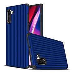 Coque Contour Silicone et Plastique Housse Etui Mat U02 pour Samsung Galaxy Note 10 Bleu