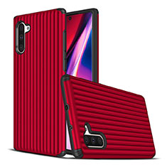Coque Contour Silicone et Plastique Housse Etui Mat U02 pour Samsung Galaxy Note 10 Rouge
