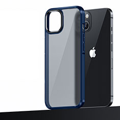 Coque Contour Silicone et Plastique Housse Etui Mat U04 pour Apple iPhone 13 Mini Bleu
