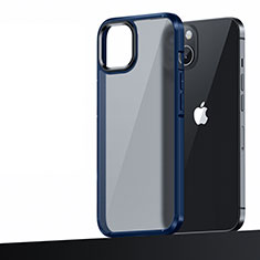 Coque Contour Silicone et Plastique Housse Etui Mat U04 pour Apple iPhone 15 Plus Bleu