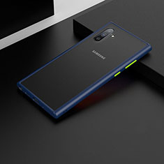 Coque Contour Silicone et Plastique Housse Etui Mat U04 pour Samsung Galaxy Note 10 5G Bleu
