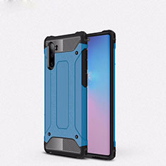 Coque Contour Silicone et Plastique Housse Etui Mat U05 pour Samsung Galaxy Note 10 Bleu Ciel