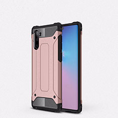 Coque Contour Silicone et Plastique Housse Etui Mat U05 pour Samsung Galaxy Note 10 Or Rose