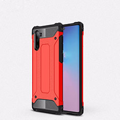 Coque Contour Silicone et Plastique Housse Etui Mat U05 pour Samsung Galaxy Note 10 Rouge