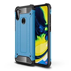 Coque Contour Silicone et Plastique Housse Etui Mat WL1 pour Samsung Galaxy A11 Bleu