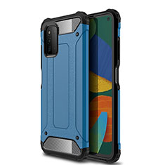 Coque Contour Silicone et Plastique Housse Etui Mat WL1 pour Samsung Galaxy F52 5G Bleu
