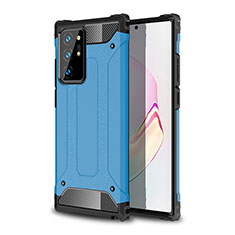 Coque Contour Silicone et Plastique Housse Etui Mat WL1 pour Samsung Galaxy Note 20 Ultra 5G Bleu