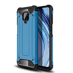 Coque Contour Silicone et Plastique Housse Etui Mat WL1 pour Xiaomi Redmi Note 9 Pro Bleu