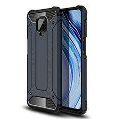 Coque Contour Silicone et Plastique Housse Etui Mat WL1 pour Xiaomi Redmi Note 9 Pro Bleu Royal