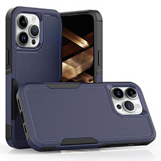 Coque Contour Silicone et Plastique Housse Etui Protection Integrale 360 Degres MQ1 pour Apple iPhone 13 Pro Bleu