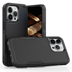 Coque Contour Silicone et Plastique Housse Etui Protection Integrale 360 Degres MQ1 pour Apple iPhone 13 Pro Max Noir