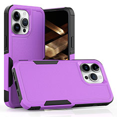 Coque Contour Silicone et Plastique Housse Etui Protection Integrale 360 Degres MQ1 pour Apple iPhone 13 Pro Violet