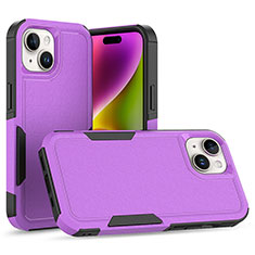 Coque Contour Silicone et Plastique Housse Etui Protection Integrale 360 Degres MQ1 pour Apple iPhone 14 Plus Violet
