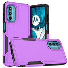 Coque Contour Silicone et Plastique Housse Etui Protection Integrale 360 Degres MQ1 pour Motorola MOTO G52 Violet