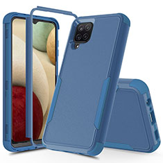 Coque Contour Silicone et Plastique Housse Etui Protection Integrale 360 Degres MQ1 pour Samsung Galaxy A12 Nacho Bleu