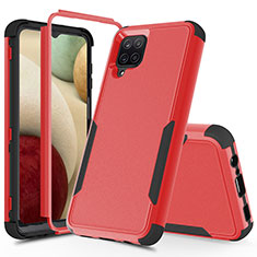 Coque Contour Silicone et Plastique Housse Etui Protection Integrale 360 Degres MQ1 pour Samsung Galaxy F12 Rouge