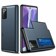 Coque Contour Silicone et Plastique Housse Etui Protection Integrale 360 Degres N01 pour Samsung Galaxy Note 20 5G Bleu