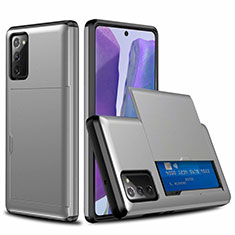Coque Contour Silicone et Plastique Housse Etui Protection Integrale 360 Degres N01 pour Samsung Galaxy Note 20 5G Gris
