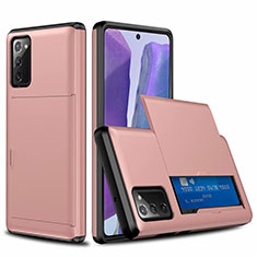 Coque Contour Silicone et Plastique Housse Etui Protection Integrale 360 Degres N01 pour Samsung Galaxy Note 20 5G Or Rose