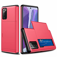 Coque Contour Silicone et Plastique Housse Etui Protection Integrale 360 Degres N01 pour Samsung Galaxy Note 20 5G Rouge