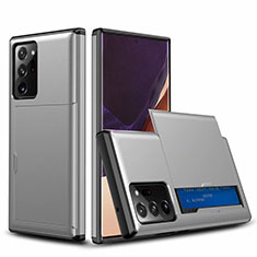 Coque Contour Silicone et Plastique Housse Etui Protection Integrale 360 Degres N01 pour Samsung Galaxy Note 20 Ultra 5G Gris