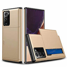Coque Contour Silicone et Plastique Housse Etui Protection Integrale 360 Degres N01 pour Samsung Galaxy Note 20 Ultra 5G Or