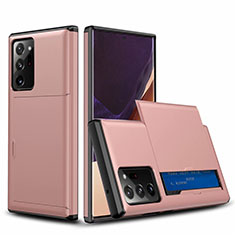 Coque Contour Silicone et Plastique Housse Etui Protection Integrale 360 Degres N01 pour Samsung Galaxy Note 20 Ultra 5G Or Rose