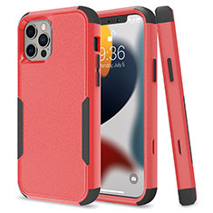 Coque Contour Silicone et Plastique Housse Etui Protection Integrale 360 Degres pour Apple iPhone 13 Pro Rouge