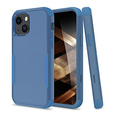 Coque Contour Silicone et Plastique Housse Etui Protection Integrale 360 Degres pour Apple iPhone 15 Bleu