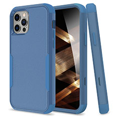 Coque Contour Silicone et Plastique Housse Etui Protection Integrale 360 Degres pour Apple iPhone 15 Pro Bleu