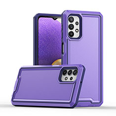 Coque Contour Silicone et Plastique Housse Etui Protection Integrale 360 Degres Q01W pour Samsung Galaxy M32 5G Violet