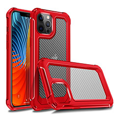 Coque Contour Silicone et Plastique Housse Etui Protection Integrale 360 Degres R02 pour Apple iPhone 12 Pro Rouge