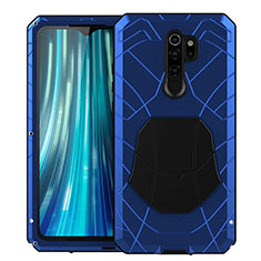 Coque Contour Silicone et Plastique Housse Etui Protection Integrale 360 Degres R02 pour Xiaomi Redmi Note 8 Pro Bleu