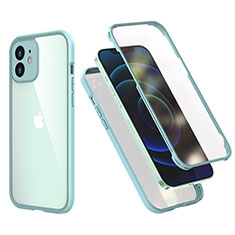 Coque Contour Silicone et Plastique Housse Etui Protection Integrale 360 Degres R05 pour Apple iPhone 12 Pastel Vert
