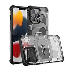 Coque Contour Silicone et Plastique Housse Etui Protection Integrale 360 Degres U03 pour Apple iPhone 13 Pro Max Noir