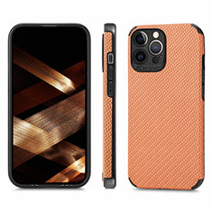 Coque Contour Silicone et Plastique Housse Etui Protection Integrale 360 Degres U04 pour Apple iPhone 15 Pro Max Orange