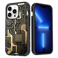 Coque Contour Silicone et Plastique Housse Etui Protection Integrale 360 Degres YJ1 pour Apple iPhone 13 Pro Noir