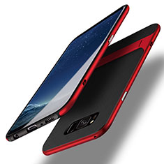 Coque Contour Silicone et Plastique Mat avec Support pour Samsung Galaxy S8 Plus Rouge