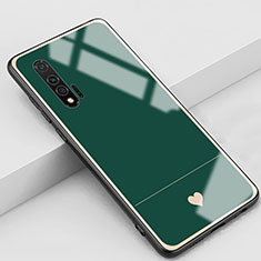 Coque Contour Silicone et Vitre Amour Coeur Miroir Etui Housse pour Huawei Nova 6 5G Vert
