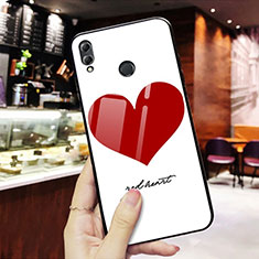 Coque Contour Silicone et Vitre Amour Coeur Miroir S02 pour Huawei Honor V10 Lite Rouge