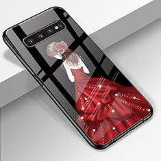 Coque Contour Silicone et Vitre Dos de Fille Miroir Etui Housse K01 pour Samsung Galaxy S10 Mixte