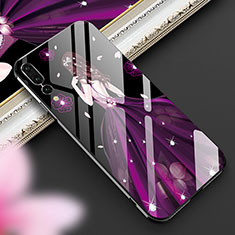 Coque Contour Silicone et Vitre Dos de Fille Miroir Etui Housse K02 pour Huawei P20 Pro Violet