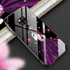 Coque Contour Silicone et Vitre Dos de Fille Miroir Etui Housse pour Huawei Mate 20 X 5G Violet